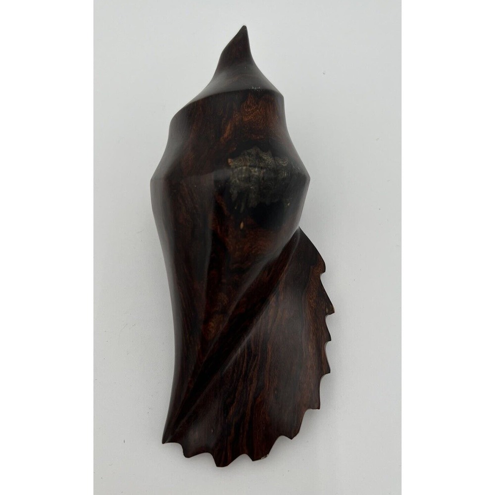 Ironwood Wood Conch Shell 8” VTG Hand Carved Sea Shell Seashell Nautical Décor
